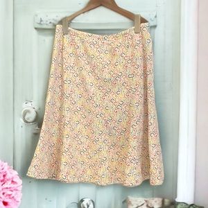 Retro Fun Colorful Print Skirt With A Flare